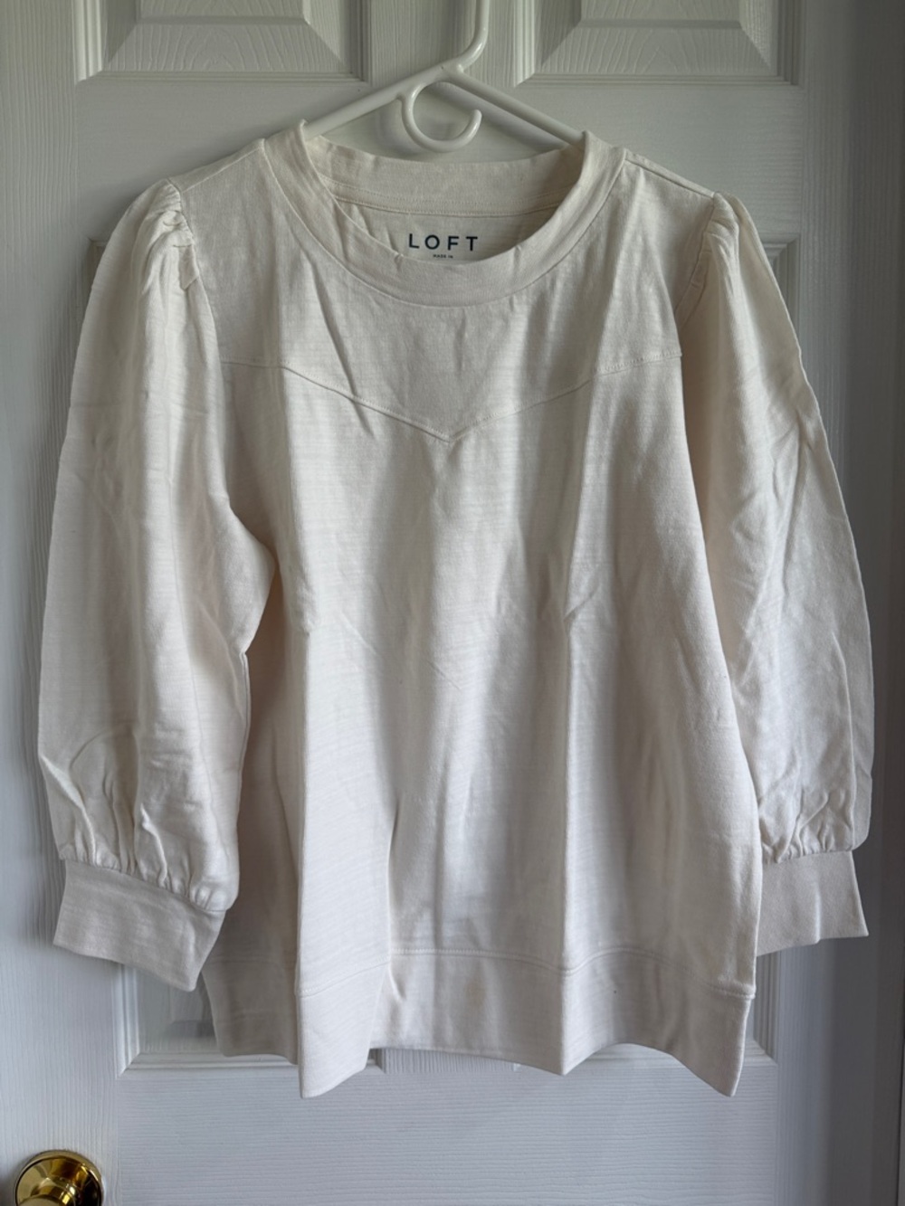 LOFT Cream Puff Sleeve Short Sleeve Top